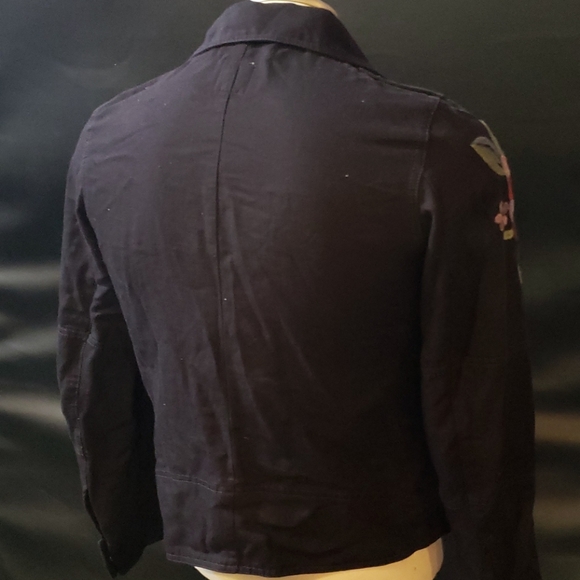 Floral fabric biker jacket - Picture 2 of 5